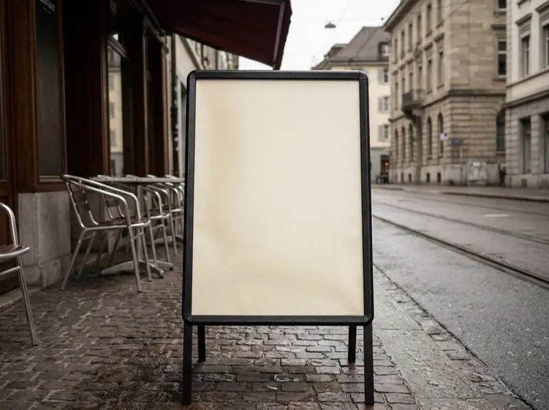 Café entrance · IP65 — Vitria E-Paper Display